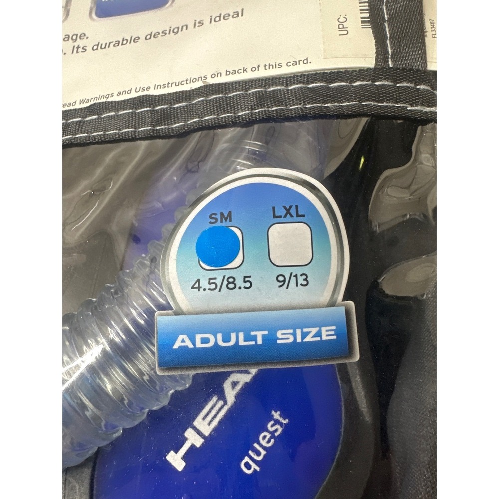 HEAD X-Ray Sailor Splash Quest Adult Silicone Snorkeling Set Blue SM 4.5/8.5 - Picture 4 of 9